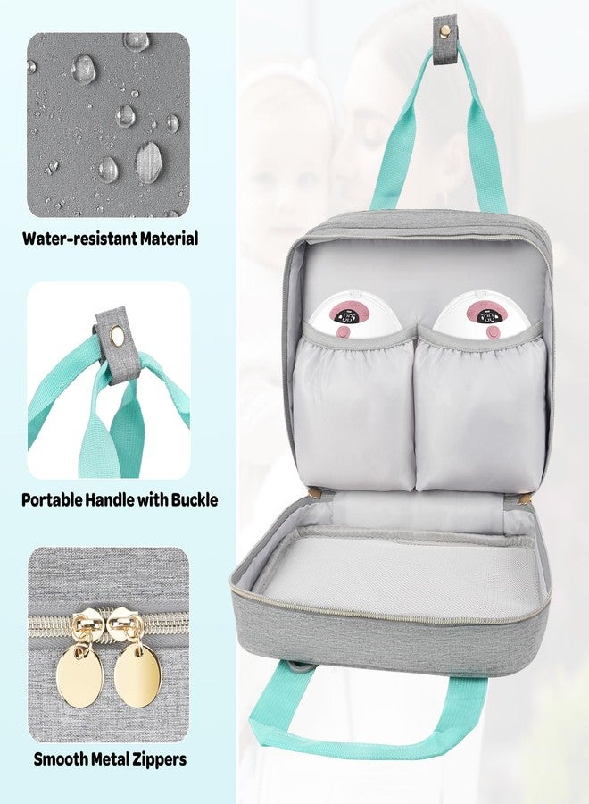 Jaffzora Wearable Breast Pump Bag with Cooler Compartment Compatible with Momcozy M5/S12 Pro, Elvie & Medela Pump in Style, Carrying Case with a Ice Pack & Waterproof Mat for Breast Pump and Accessories,Gray - Image 5